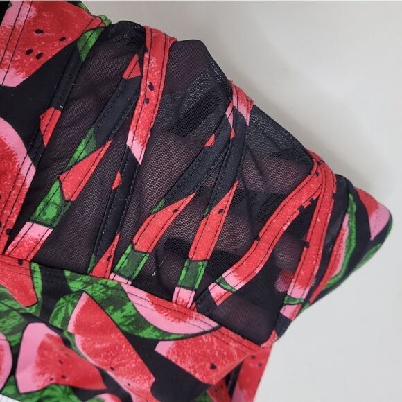 TORRID bikini 2 piece watermelon push up and lattice mesh bottom swimsuit 0X/12 - Picture 5 of 15